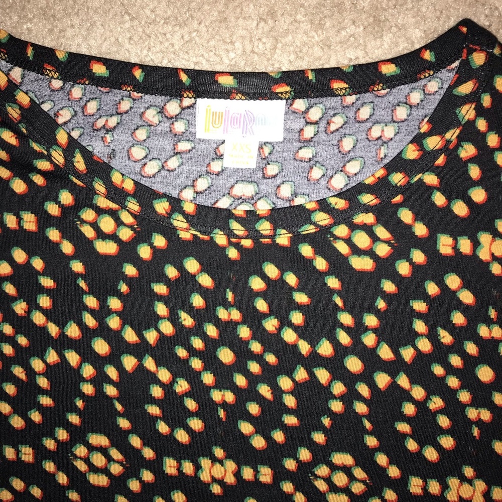 LuLaRoe Julia Dress Woman’s Size XXS Black Orange - Picture 3 of 7